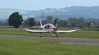 Robin DR401 HBKMS takeoff and landing at Triengen Airfield [upl. by Albert461]