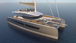 Fountaine Pajot 67  The 195m catamaran at Cannes 2018 boatshow [upl. by Rabelais188]