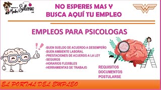 🙋‍♀️ Psicóloga 🙋 Bolsa de Trabajo 20222023 Empleo y Vacantes Beneficios Requisitos [upl. by Basham]