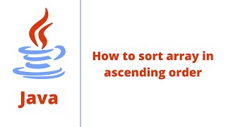 How to sort array in ascending order [upl. by Uv]