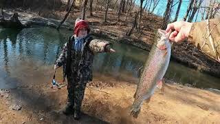 Cedar Springs Trout Fishing Cripple Creek Trophy Trout Stream Rural retreat VA [upl. by Anoved]