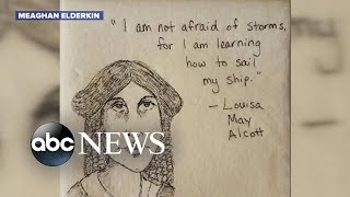 Moms Napkin Art of Powerful Women Inspires Her Daughter After Election [upl. by Emya]