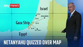 Netanyahu asked why West Bank is missing from map by Sky News  IsraelHamas war [upl. by Willyt262]