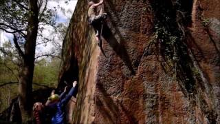 Shropshire Gold  first ascent  Nick Dixon Grinshill E8 6c 20134ish [upl. by Emyam851]