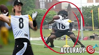 Kenny Pickett SHOWING OFF Accuracy 🎯👀 Steelers Training Camp Highlights [upl. by Cartwell916]