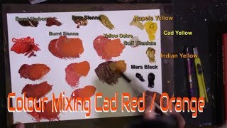 Cadmium Red in Mixes for orange Acrylic paintingclive5art [upl. by Yadroc906]