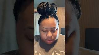 Messy Bun For The Win I Just Did My Hair How Did I Do shorthair boxbraids braids [upl. by Esmerolda]