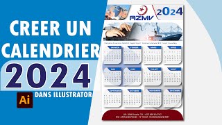 CALENDRIER 2024  Comment créer un calendrier facile avec Adobe Illustrator [upl. by Wachtel]