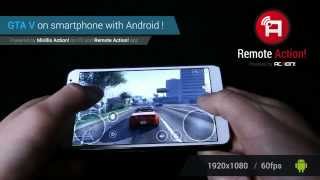 Playing GTA V on Android smartphone with Mirillis Remote Action app [upl. by Earahc]