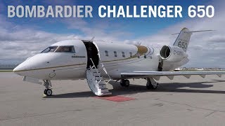 Flying Aboard the Bombardier Challenger 650 Business Jet – AINtv [upl. by Aleakam]