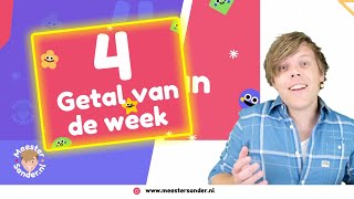 Bewegend leren  Getal van de week  4  Maandag [upl. by Enitsed434]