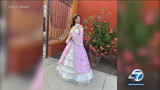 LA teen wins stuck at prom duct tape ballgown contest receives scholarship [upl. by Foley671]