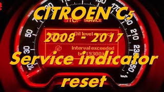 Citroen C5 20082017  How to Reset Service Indicator  How to Reset Maintenance Indicator [upl. by Jaban]