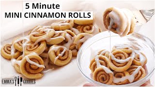 5 Minute MINI CINNAMON ROLLS  Easy Cinnamon Rolls Recipe [upl. by Aiksa294]