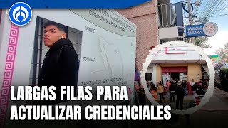 Módulos del INE presentan filas de hasta 5 horas de espera para trámite de credencial [upl. by Shakti]