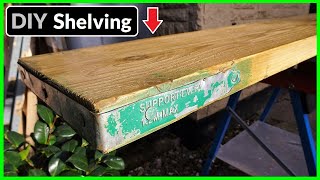 How to Make Rustic Scaffold Board Shelves FREE Wood DIY Project [upl. by Siger]