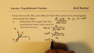 Equilibrant of three Forces in Three Dimension Vectors Resultant and Equilibrium [upl. by Erme]