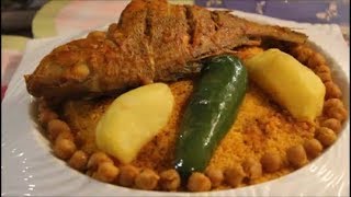 Couscous tunisien avec poisson  déjeuner ou dîner le meilleur [upl. by Anavlys]