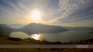 4K Lake Ägerisee Zug SWITZERLAND アルプス山脈 dji airview [upl. by Rutter]