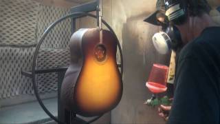 Inside Collings Guitars Applying the Sunburst Finish [upl. by Asilam]