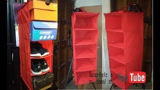 como confeccionar una zapatera u organizador facil y sencillo HOW TO MAKE A SHOE RACK OR ORGANIZER [upl. by Dagna]