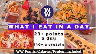 WHAT I EAT IN A DAY ON WW WITH 23 POINTS A DAY  140 GRAMS PROTEIN  WW POINTS amp CALORIES [upl. by Zakaria]