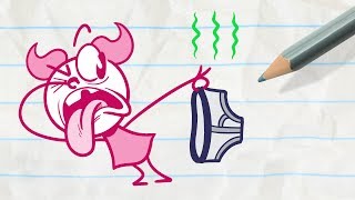 Little Pink Girl Finds Grumpas Stinky Laundryin HEAP OF TROUBLE  Pencilmation Cartoons [upl. by Atinev]