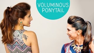 Volumized Ponytail Hairstyle for Medium to Long Hair  Deepika Padukone  Celebrity Hairstyles [upl. by Canfield953]