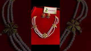 Goynar Baksho Pearl Necklace with Earrings goldplatedjewellery WhatsApp 8240339536 [upl. by Uticas]