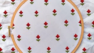 amazing art hand embroideryhath ki kadhaihand embroidery flower design art embroidery flower [upl. by Ralston714]