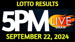 Lotto Result Today 500 pm draw September 22 2024 Sunday PCSO LIVE [upl. by Enimaj96]