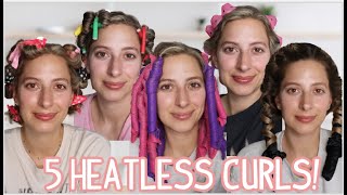 TESTING 5 HEATLESS CURLS METHODS SO YOU DONT HAVE TO  Short Medium and Long Hair [upl. by Itsim]