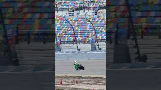 Full Speed on the Daytona banking with an Electric motorcycle Banking MotorcycleRacing ev [upl. by Nashner]