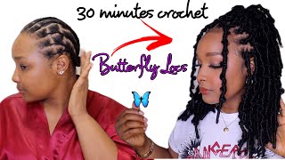 🦋30 mins Crochet Install Butterfly Locs Crotchet  Toyotress [upl. by Turrell]