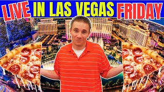 🔴Las Vegas LIVE  Eating at my TOP 3 Pizza Spots on the Strip 🍕 [upl. by Geirk]