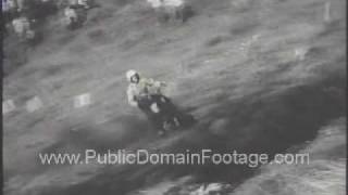 Motorcycle Hill Climb Archival Stock Footage  wwwPublicDomainFootagecom [upl. by Airetnohs]