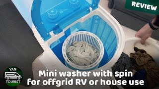 Mini washer with spin for RV or small house Full review offgrid van portable washing machine dryer [upl. by Rufena110]