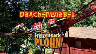 Freizeitpark Plohn Mitfahrt auf Drachenwirbel 4K Onride [upl. by Clarise]