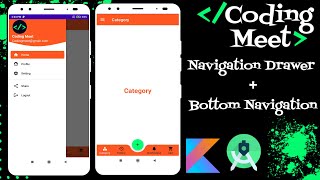 How to Create Navigation Drawer and Bottom Navigation Bar in Android Studio Kotlin [upl. by Edmon677]