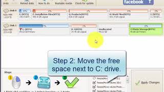 Resize Move Partition to Shrink and Extend Partition with Free Partition Resizer [upl. by Ennayhc426]