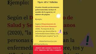 Normas APA 7 edición LA MÁS ACTUALIZADA  CITAR DOCUMENTOS GUBERNAMENTALES [upl. by Noxin52]