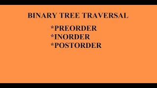 PREORDER INORDER AND POSTORDER TRAVERSAL OF BINARY TREE [upl. by Rehpotsirhcnhoj758]