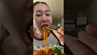 Making Ramen Carbonara 😋 Mukbang  ASMR [upl. by Archaimbaud]