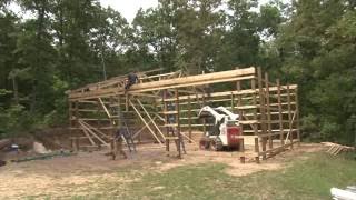 Lone Oak Buildings  Constructing a Pole Barn [upl. by Eilla]