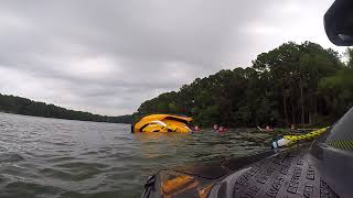 Seadoo GTI SE 130  FLIPPED  Daughter and cousin flip it while sitting still seadoo fail [upl. by Alaine]