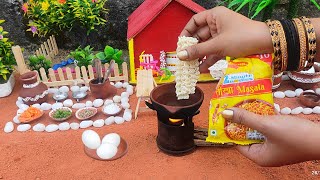 How To prepare Miniature Egg Maggi Recipe  Maggi Recipe  Miniaturecooking  Star Mini Kitchen [upl. by Hayikat]