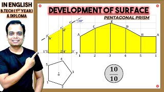 Development of Surface of Hollow Solids  PENTAGONAL PRISM  Zero😥 to Hero😎  2024 [upl. by Duntson459]