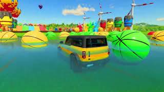 From Mud to Water The Yellow Jeep Conquers the Colorful Ball Obstacle Farming Simulator 22 [upl. by Betthel]