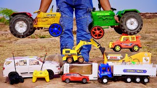 Big Real TractorTruck Model Unboxing  HMT John Deere JCB Backhoe Loader racing Car [upl. by Ody]