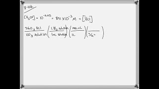 A concentrated hydrochloric acid solution contains 360  HCl density 118 g … [upl. by Enixam44]